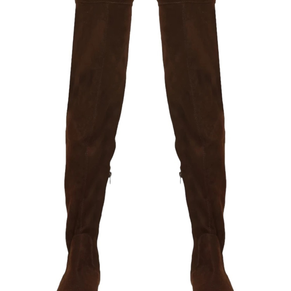 Forever 21 Over the Knee Brown Faux Suede Leather Boots. - Picture 5 of 13